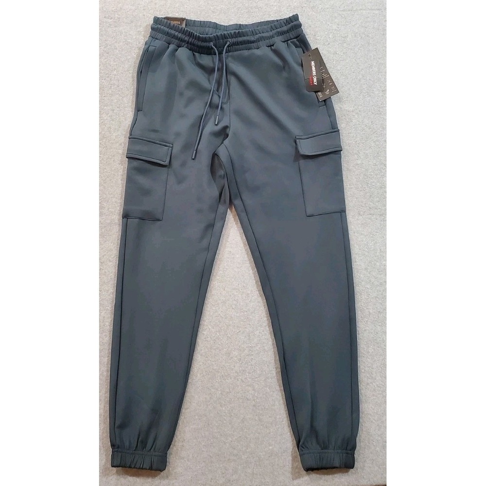 Members Only Sport Men's Small Slim Fit Tapered Jogger Pants Driftwood‎ Blue